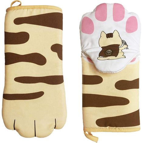 Ofenhandschuh, hitzebeständig bis 250℃, rutschfest, Katzenpfoten-Design