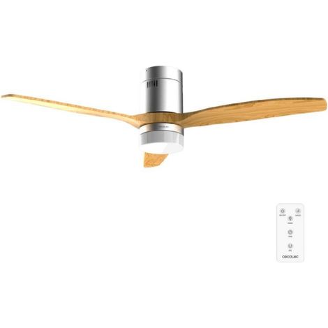 Cecotec Ventilador de Techo con Luz EnergySilence Aero 4600 Arctic Steel&Sand. Motor DC 38 W, 132 cm de Diámetro, Lámpara LED