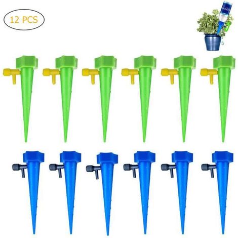 12 pcs Installations d\'eau automatiques d\'arrosage au goutte-à-goutte avec commutateur de vanne de régulation à libération lente (1/4)