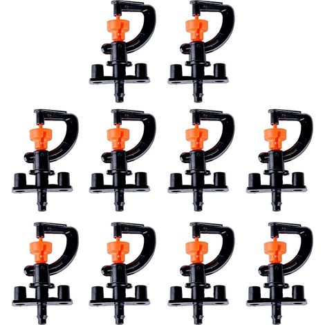 10pcs Micro Irrigation Drippers Buse,G Type Micro Arroseur Buse avec Micro-asperseur Rotatif 360° Réglable Tête D'aspersion Micro Brouillard pour Le Jardin Arroseur d'irrigation pour Plante (1/5)
