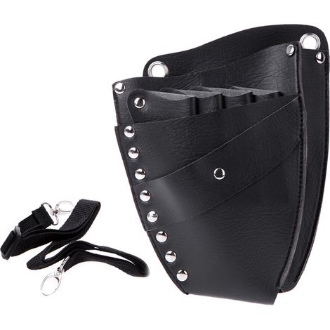 Lntyq Ceinture de Coiffure Sac en Cuir Sac Multifonctionnel Outil de Maquillage Beau Sac de Coiffure Ensemble Ciseaux de Coiffure Ensemble Ciseaux, Pinces, Peignes