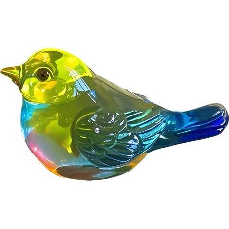 Oiseau - Verre Soufflé - Décoration Intérieure Bureau Étagère - Collection Amateurs Oiseaux - Hauteur 7 6 Cm - Unité (1/5)