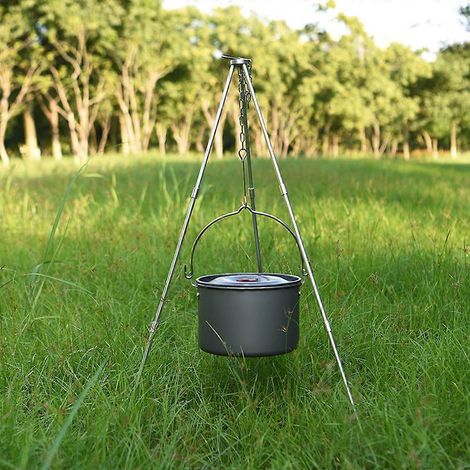 Trépieds de cuisson pour feu de camp, trépieds de cuisson réglables pour barbecue, supports pour gril de camping (1/4)