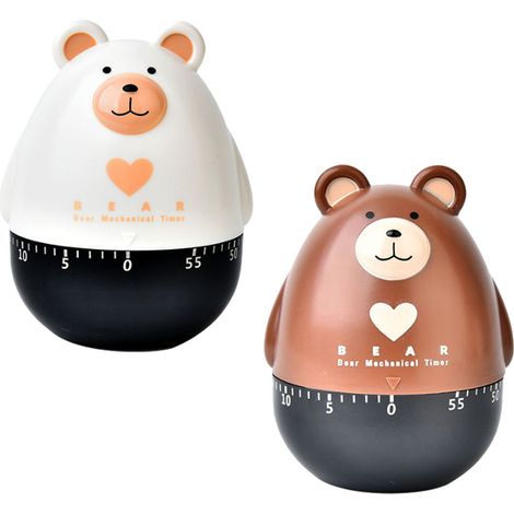 1 Minuteur mécanique, design animal, alarme 70 dB, plastique ABS, cuisine, enfants, sport (1/5)