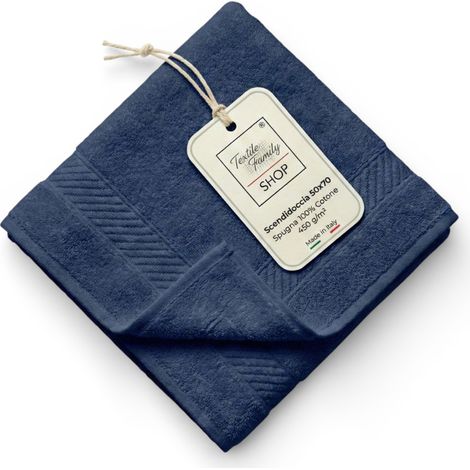 Scendidoccia Bagno Blu 50x70 Spugna Cotone 450 g/m² - Tappetino Doccia Made in Italy