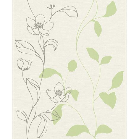 Rasch Vliestapete 804621 Selection blumen grün 10,05 x 0,53 m Wandtapete