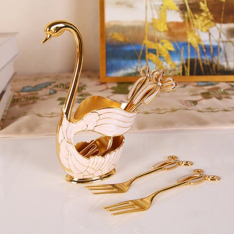 Ensemble de cuillères à café, cuillères à fruits et fourchettes (Golden Fork) de style européen (1/2)