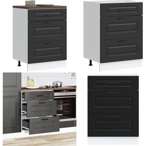 vidaXL Küchenunterschrank Kalmar Schwarz Holzwerkstoff (1/5)