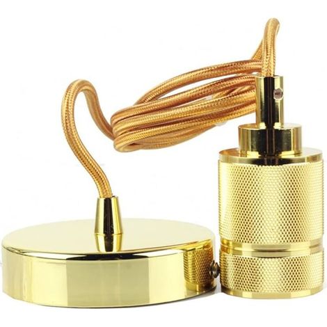 E27 Douille de Lampe Suspension en Métal Pendule corde 150CM Retro Suspension Lampe de Chaîne en Cuivre Laiton Couleur Cuivre itulaire DIY Lampe Accessoires Pendentif