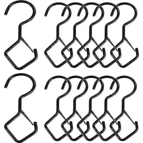 Lot de 12 crochets muraux en forme de S, en acier inoxydable, à ouverture rapide, pour tableaux et miroirs.-AquaForge (1/4)