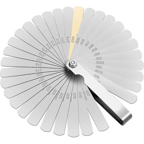 SPESSIMETRO 32 LAME VALVOLE MISURAZIONE SPESSORE 0.03-1.00mm LAMINE ACCIAIO GRXI