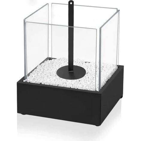 Cheminée au Bioéthanol - Portable - 24.5cm x 20.5cm x 28.7cm - Intérieur et extérieur - Ambiance chaleureuse (1/4)