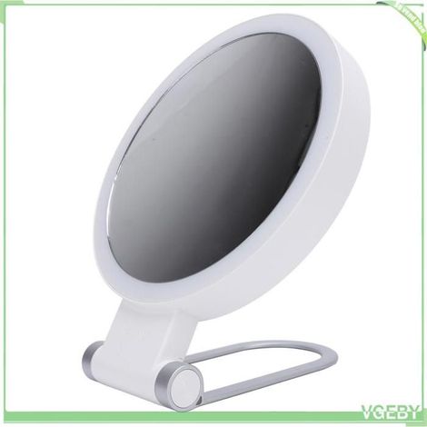 Miroir de maquillage LED double face - FAFEICY - 10x grossissant - Éclairage réglable - Portable et pliable (1/5)