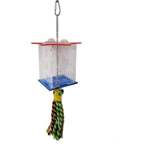 Vogelfutterspielzeug aus Acryl, Papageienfutterspielzeug mit farbigem Seilschaukel