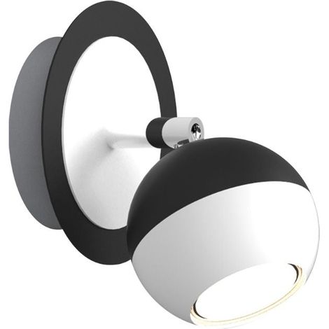 Applique Murale Noire et Blanche Orientable en Saillie pour Ampoule GU10 - SILUMEN