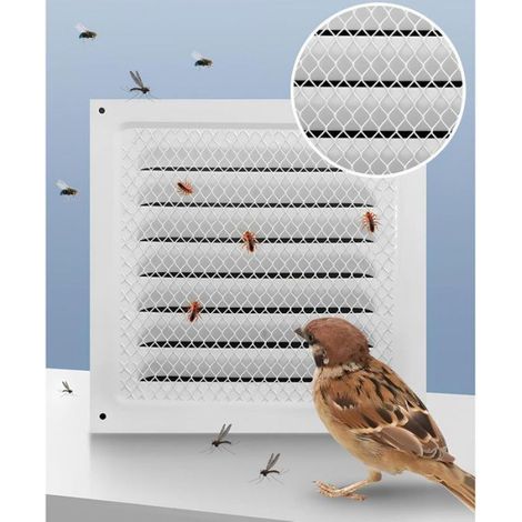 Grille ventilation carrée - Acier inoxydable durable Moustiquaire intégrée - Ventilation pièce - Argenté (1/5)