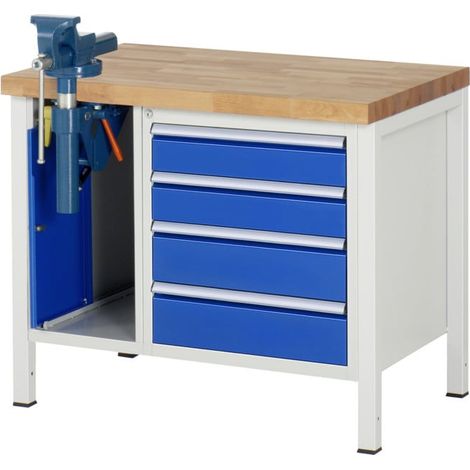 Rau Établi réglable en hauteur 8185A2, L1000xP700xH840-1040mm, 4x tiroirs-TA, SSKL (1/5)