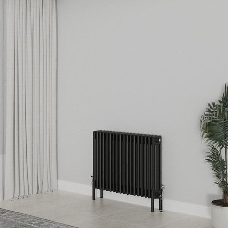 WarmeHaus Traditional Radiator 600x830mm Black 4 Column Heater (1/5)