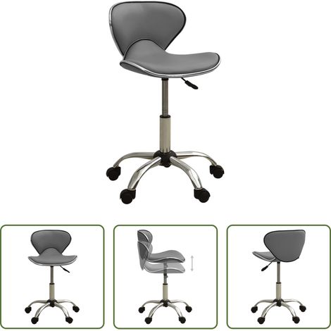 vidaXL Chaise de bureau Gris Similicuir (1/5)