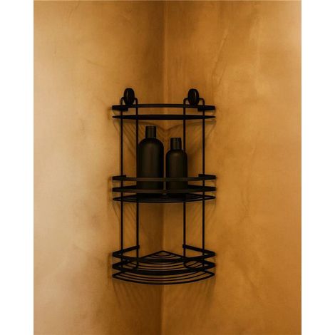 Exagonshop Griglia angolare vasca doccia 3 ripiani in acciaio