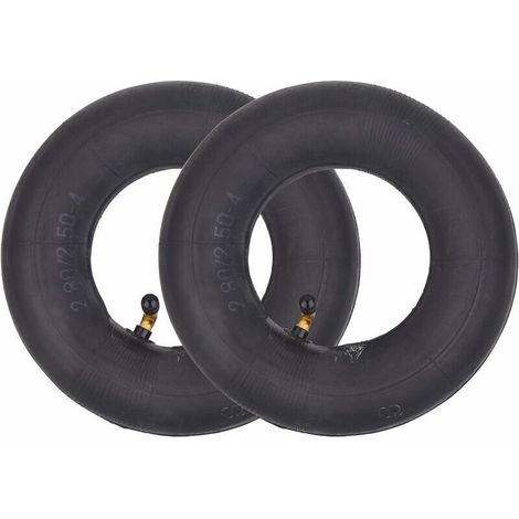 AMXCNOY 2er-Pack Fahrradschläuche mit gebogenem Ventil TR87 2.80/2.50-4 280/250-4 Ersatz für Sackkarren, Transportwagen, Rasenmäher, Schubkarren, Rollwagen, Roller (1/4)