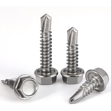 828018 VIS AUTOFOREUSES 3.5 MM 19 MM 6 PANS EXTÉRIEURS DIN 7504 ACIER GALVANISÉ 100 PC(S)