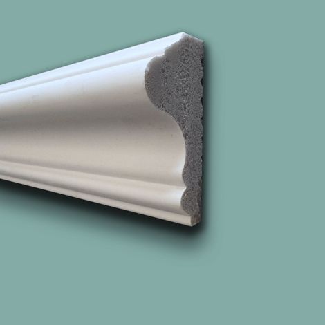 Profilo TORO - CIMA per boiserie in Polimeri Bianco RAL 9016 verniciabile 57X25mm (Prezzo al metro)