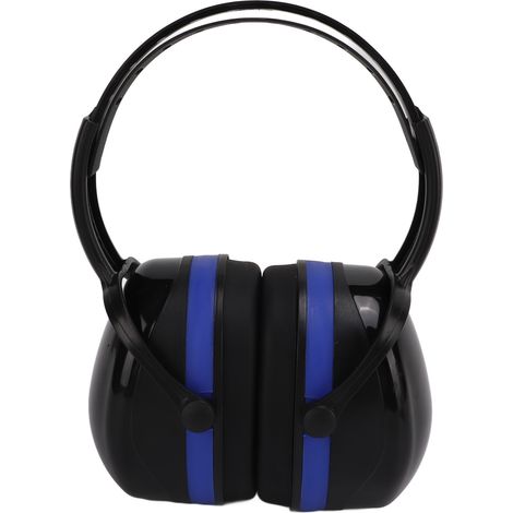 Casque antibruit de protection auditive 24 dB NRR, noir et bleu, pour la maison et les voyages. (1/5)