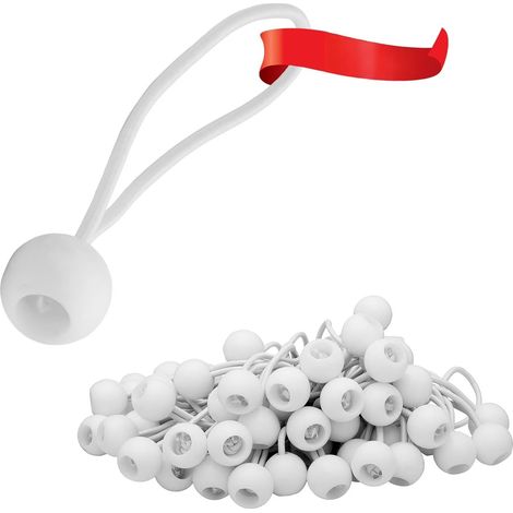 Tendeur Élastique - Boule Plastique 2,5 Cm - Extension Jusqu'à 30 Cm - Pour Bâches Tentes Pavillons Jardin - Lot De 100 (1/5)