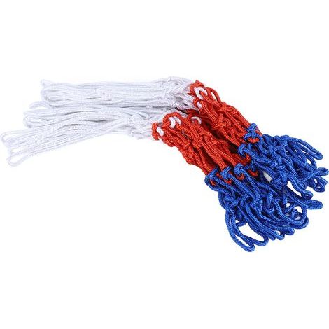 Hochwertiges Ersatz-Basketballnetz, ganzjährig, schlagfest, dickwandig, kompatibel mit den meisten Indoor- und Outdoor-Körben, Sportgerät für Erwachsene, 6 mm, rot, blau, weiß (1/5)