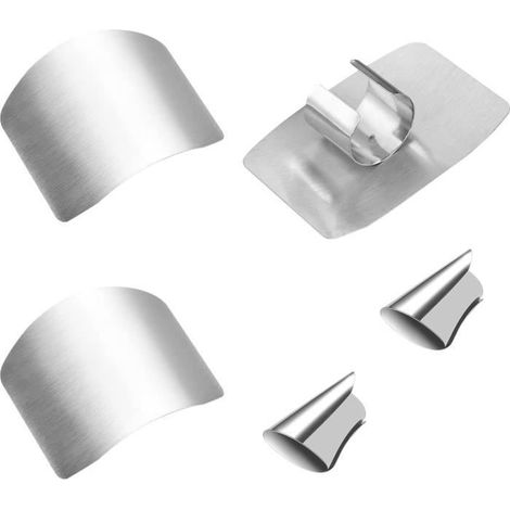 4 pièces de housse de protection des doigts en acier inoxydable, accessoires de sécurité de coupe de cuisine, utilisés pour couper (1/4)