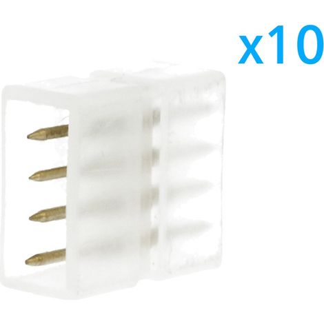 10 PZ Connettore Da 4 Pin RGB Passo 13,5mm Per Unire e Allungare Bobina Led RGB 220V (1/3)