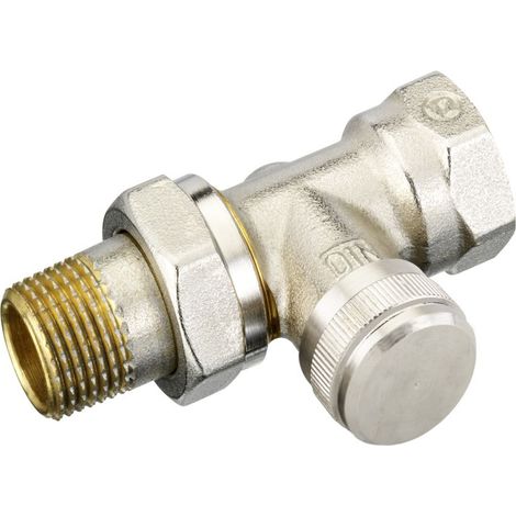 Danfoss Racor de retorno RLV 15 R 1/2, Paso recto, niquelado, 003L0144