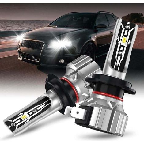Bombilla LED H7, faro LED H7 de luz alta/baja, faros blancos de 60 W y 6000 K para coches y motocicletas, bombillas de repuesto para bombillas halógenas y kits de xenón.