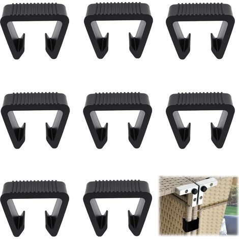 8 Pcs Clips de Fixation pour Meubles de Jardin, 4.25cm Clips de Meubles en Rotin, Pinces de Meubles de Patio Osier, Pconnecteurs de Canapé de Terrasse pour Chaises en Rotin, Canapés, Meubles de Patio (1/5)