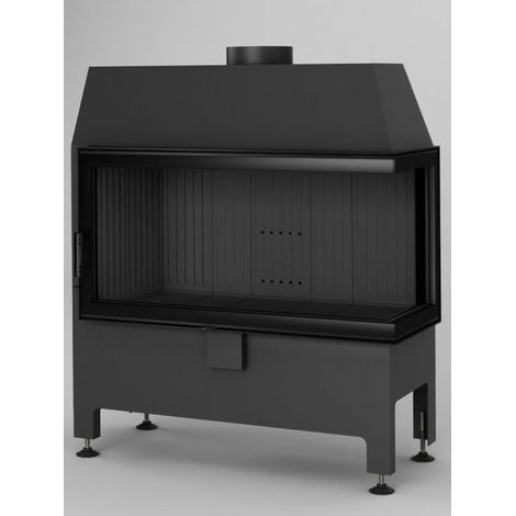 Estufa de leña de esquina Heatro 81L/P negro- 92cm - Ángulo: Derecho