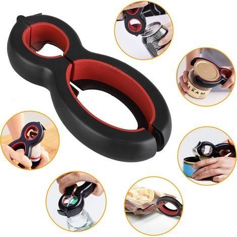 2, 1 pièce 6 en 1 bouteille, canette, soda et pot, vin bière couvercle Twist Off Jar Opener Claw C économie d'effort (1/5)
