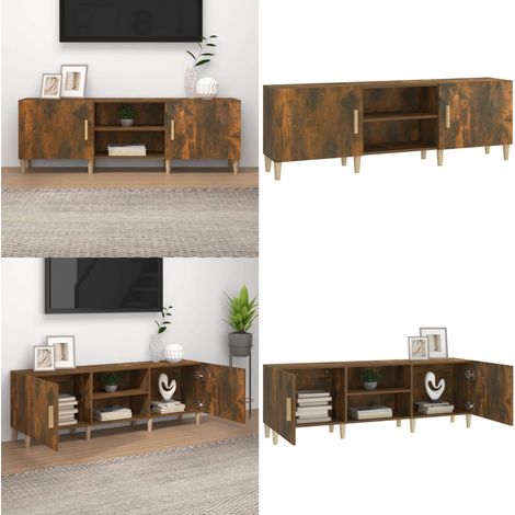 TV-Schrank Räuchereiche 150x30x50 cm Holzwerkstoff - TV Schrank - Holzmöbel - Wohnzimmerschrank - Regal - Entertainment Center - Home & Living (1/5)