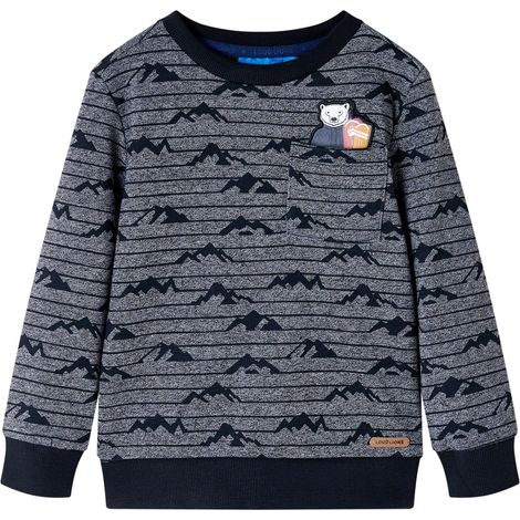Teenpull – Kinder-Sweatshirt Marineblau Melange 104 (1/5)