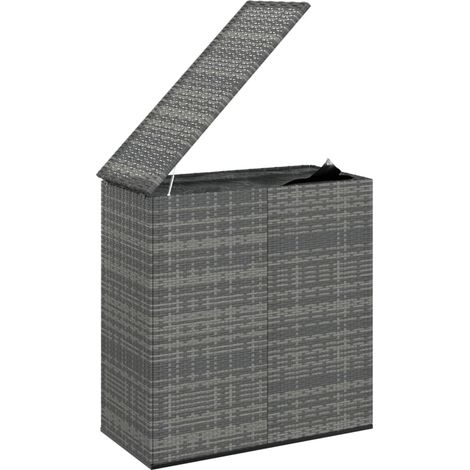 Toallas - vidaXL Baúl de cojines para jardín de ratán PE gris 100x49x103,5 cm - Almacenamiento exterior (1/5)