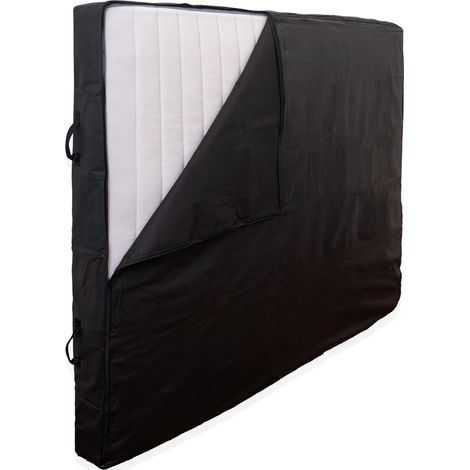 Housse Protection Matelas Déménagement Noir 160x200cm avec 4 poignées de Transport (1/5)