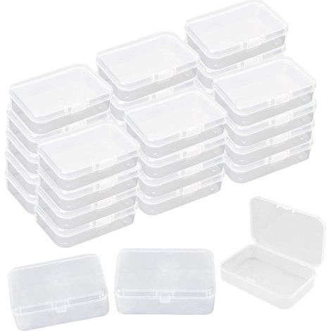 15 Pcs Transparent Mini Boîte de Rangement, avec Couvercles Flip-up, 8,5 5,5 2,5 cm (1/5)