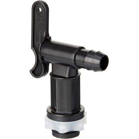 Robinet de récupération d’eau de pluie BH05557 avec écrou en plastique noir – montage facile et étanche (1/4)