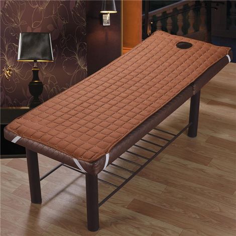 Drap De Matelas De Lit De Massage De Salon De Beauté Avec Le Café De Trou De Souffle De Visage (1/5)