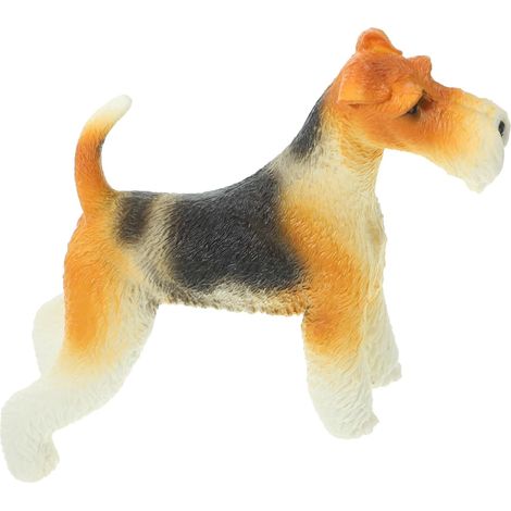 Realistic Decorative Plastic Fox Terrier Dog Statue for