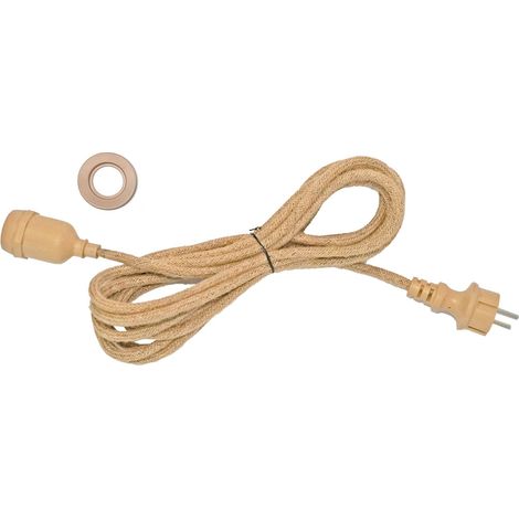 Câble en corde douille E27 longueur 5 mètres pour extérieur compatible avec nos abat-jour (1/4)
