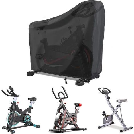 Telo protettivo per cyclette da spinning, tessuto Oxford impermeabile, taglia M 140 x 60 x 120/160 cm, copertura antipolvere per attrezzature fitness, copertura per tapis roulant, contenitore (1/5)