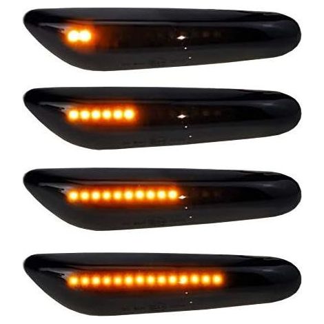 Dynamisches LED-Tagfahrlicht, Seitenblinker, 2 orangefarbene LED-Blinker, 16 LEDs, 2835SMD, getönte Ausführung für E90 E91 E92 E60 E87 E82 E46 SB10 - Dynamisch (1/4)