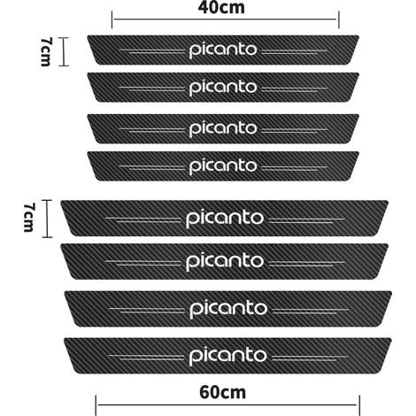 (8 pièces pour Picanto) Autocollants de seuil de porte en fibre de carbone pour Kia Picanto - Protection anti-rayures - Accessoires de tuning auto (1/3)
