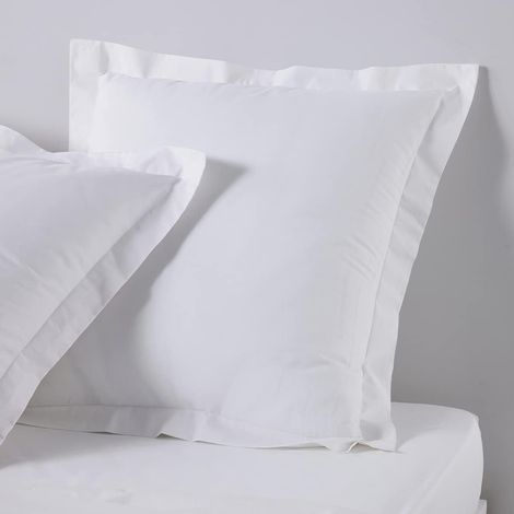 2er-Set Kissenbezüge, 63 x 63 cm, 57 Fäden pro Zoll, Baumwolle, 5 cm Stehsaum, Kreideweiß, Schlafzimmer (1/3)